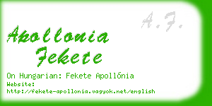 apollonia fekete business card